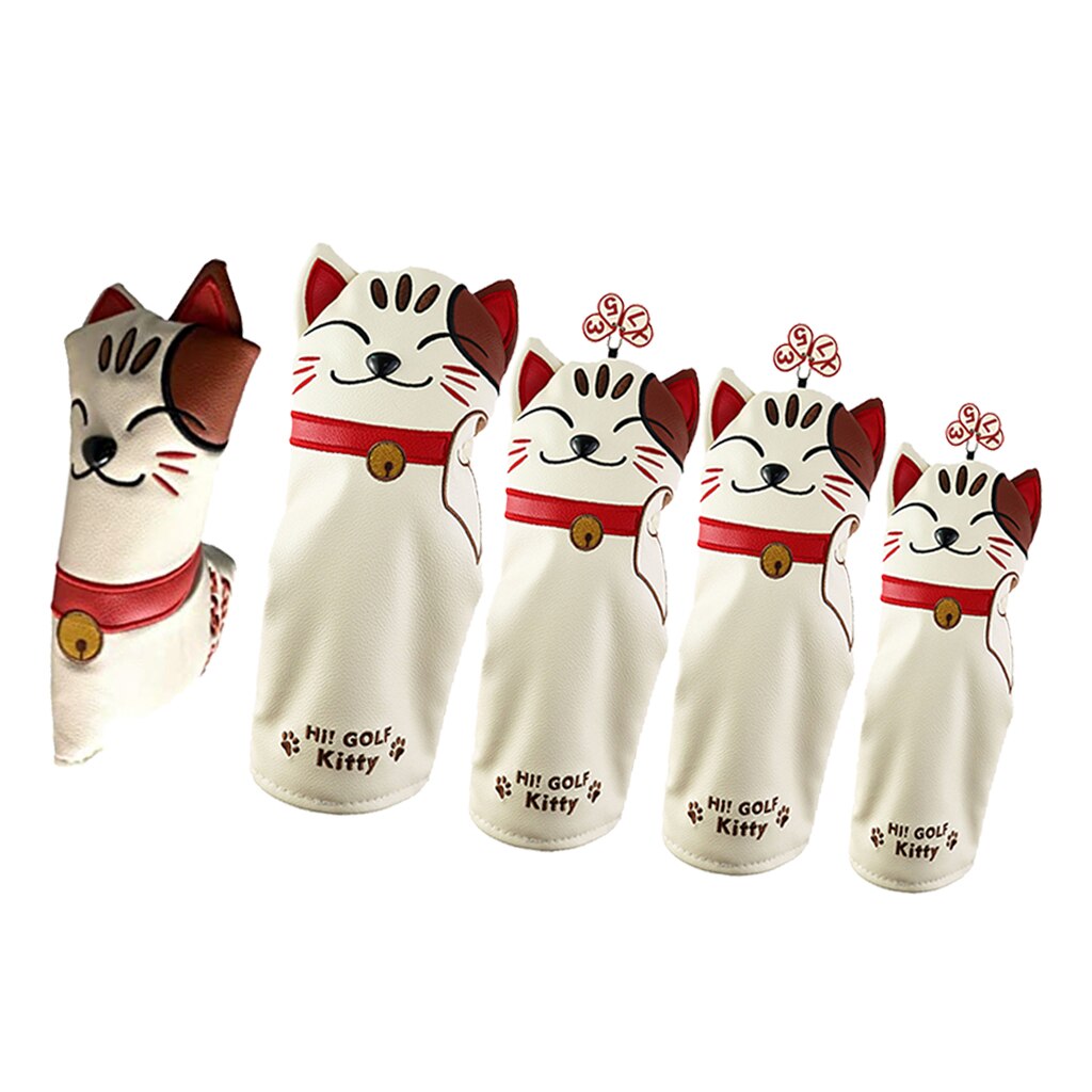 5 Stuks Waterdichte Golf Mallet Head Cover Pu Club Center Putter Headcover