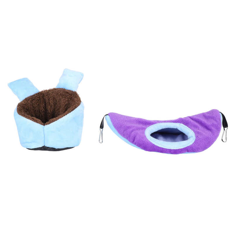 Zacht Duurzaam Draagbare Stabiele Betrouwbare Hamster Hangmat Hangmat Opknoping Bed Voor Cavia Eekhoorns Hamster Suiker Zweefvliegtuig: blue purple
