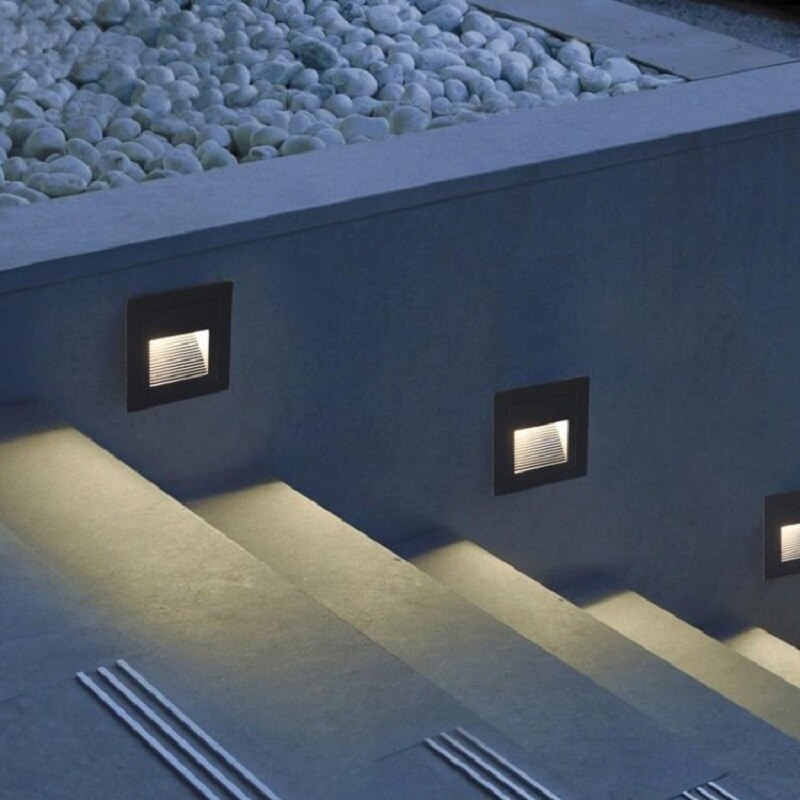 8Stck Zauberstab Licht LED Schritt Treppen Lichter IP65 Wasserdichte draussen Footlight Einbau Ecke Lampe Außen Garten Dekor Licht AC220V