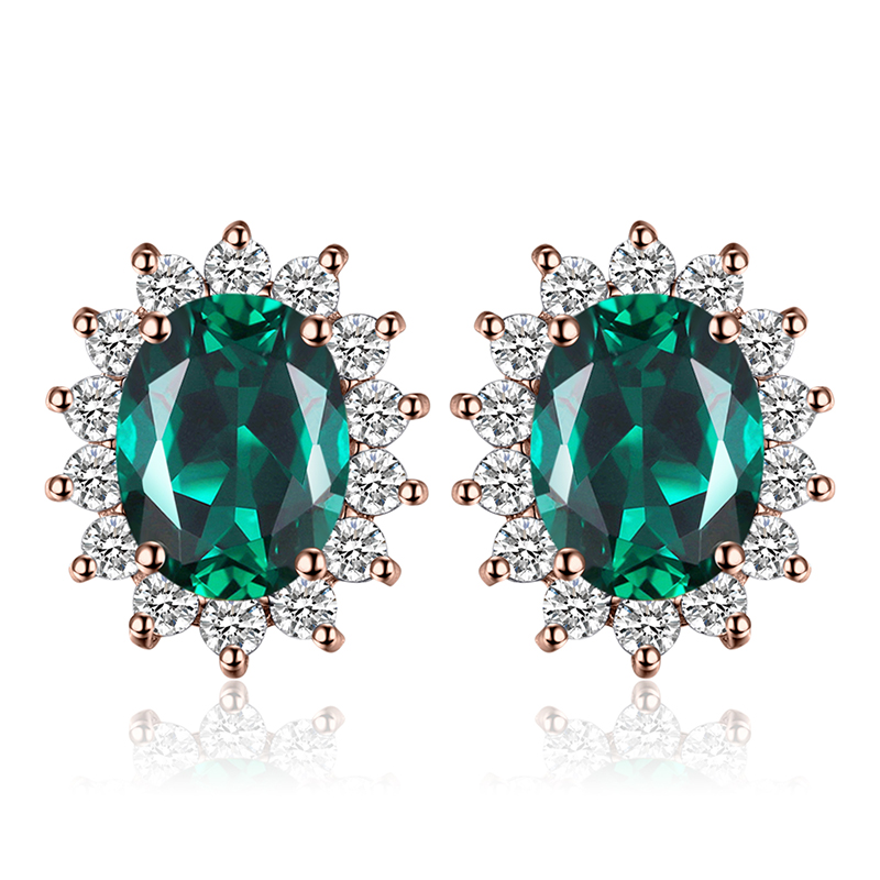 Jewelrypalace Gemaakt Blue Sapphire Ruby 925 Sterling Zilveren Stud Oorbellen Natuurlijke Amethist Granaat Peridot Topaz Prinses Diana: Zilver