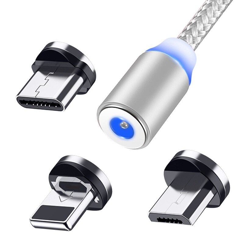 1M Magnetische Ladung Kabel Micro USB Kabel Für iPhone 11 Pro Max XR Magnet Ladegerät USB Typ C Kabel LED Lade Draht Kabel