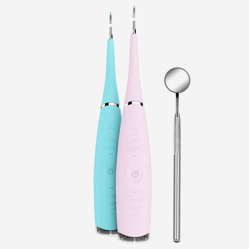 Low Price Electric Ultra Sonic Oral Care Rechargeable Teeth Remover Set Machine Ultrasonic Tooth Cleaner: pink puls mirror / EU