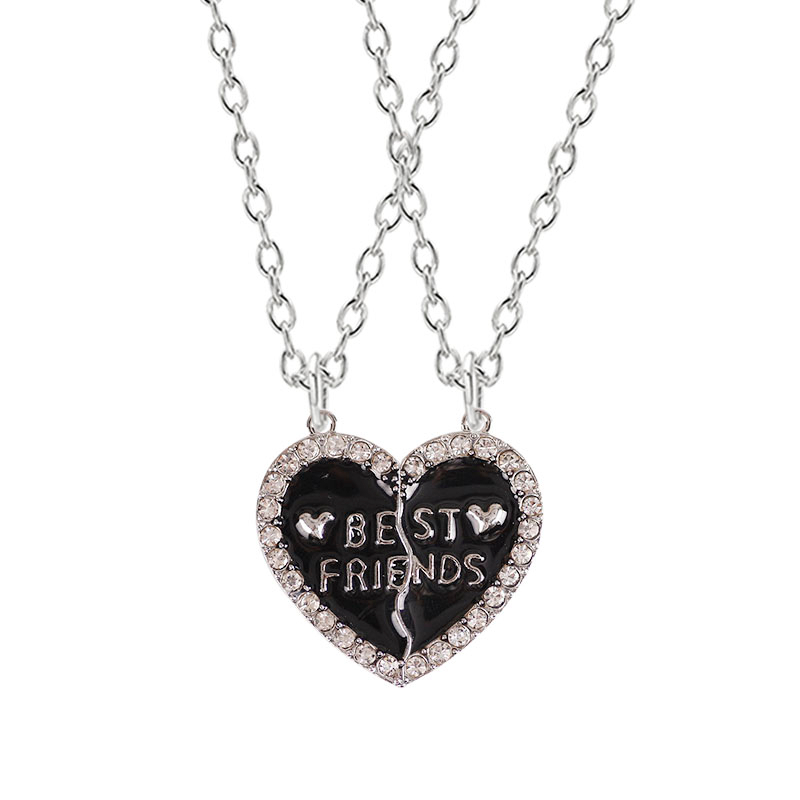 BFF-collar de corazón con letras para hombre y mujer, colgante de Metal para mejor amigo, accesorios de joyería de la amistad, al por mayor: Default Title