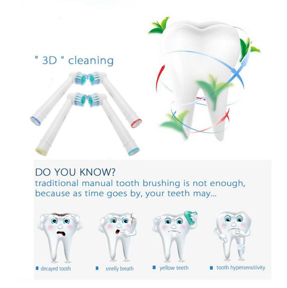 Vervangende opzetborstels compatibel met OralB Braun - 4/8 stuks professionele elektrische opzetborstels - precisie vullingen voor Ora