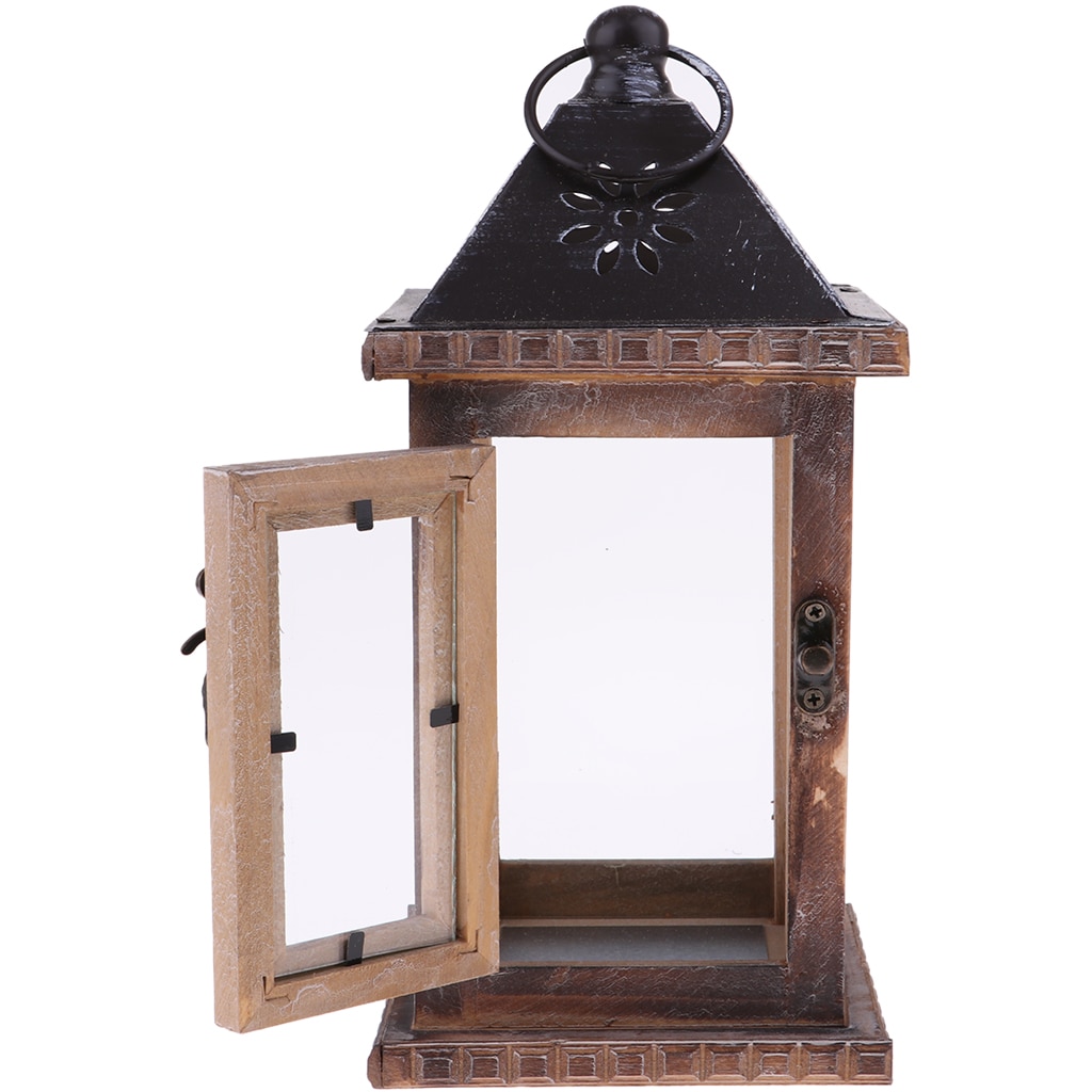 Rustieke Houten Decoratieve Kaars Lantaarn Vintage Opknoping Kaars Houder Voor Indoor Outdoor