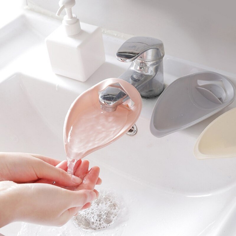 Solid Color Bathroom Children Kids Hand Wash Tap Extender Sink Handle Extension Toddler Kitchen faucet attachment