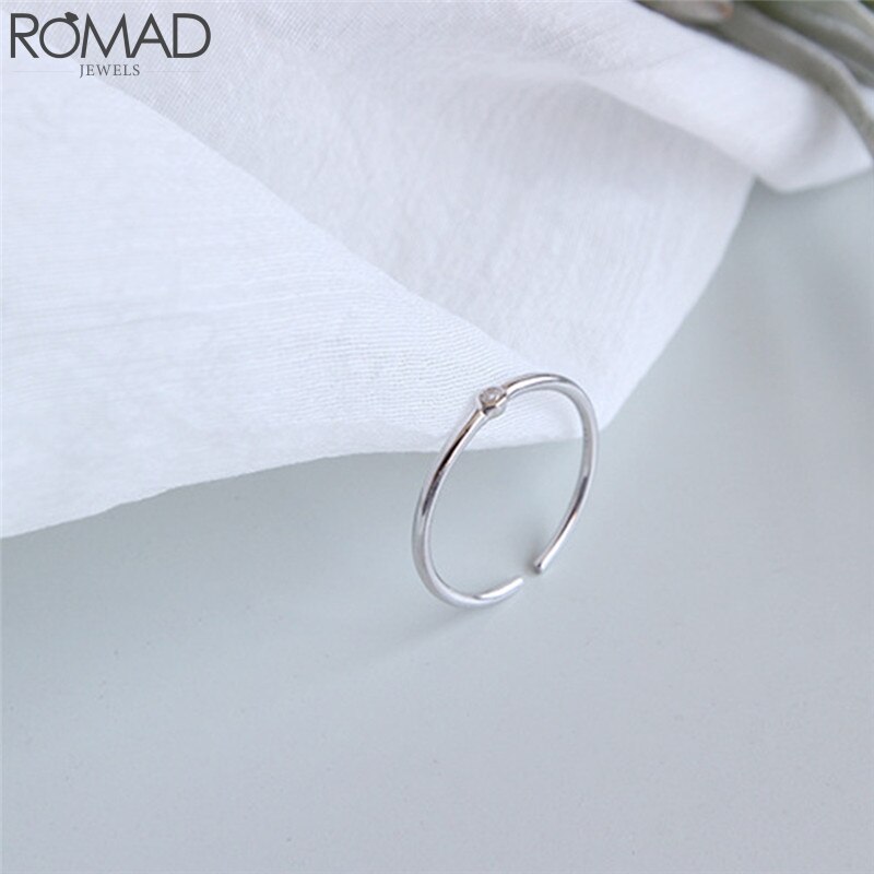 925 anillos de plata esterlina de compromiso para mujer, anillo de boda ajustable, anillo de oro rosa, anillo de compromiso para chica, anillos delicados R5: shape 6