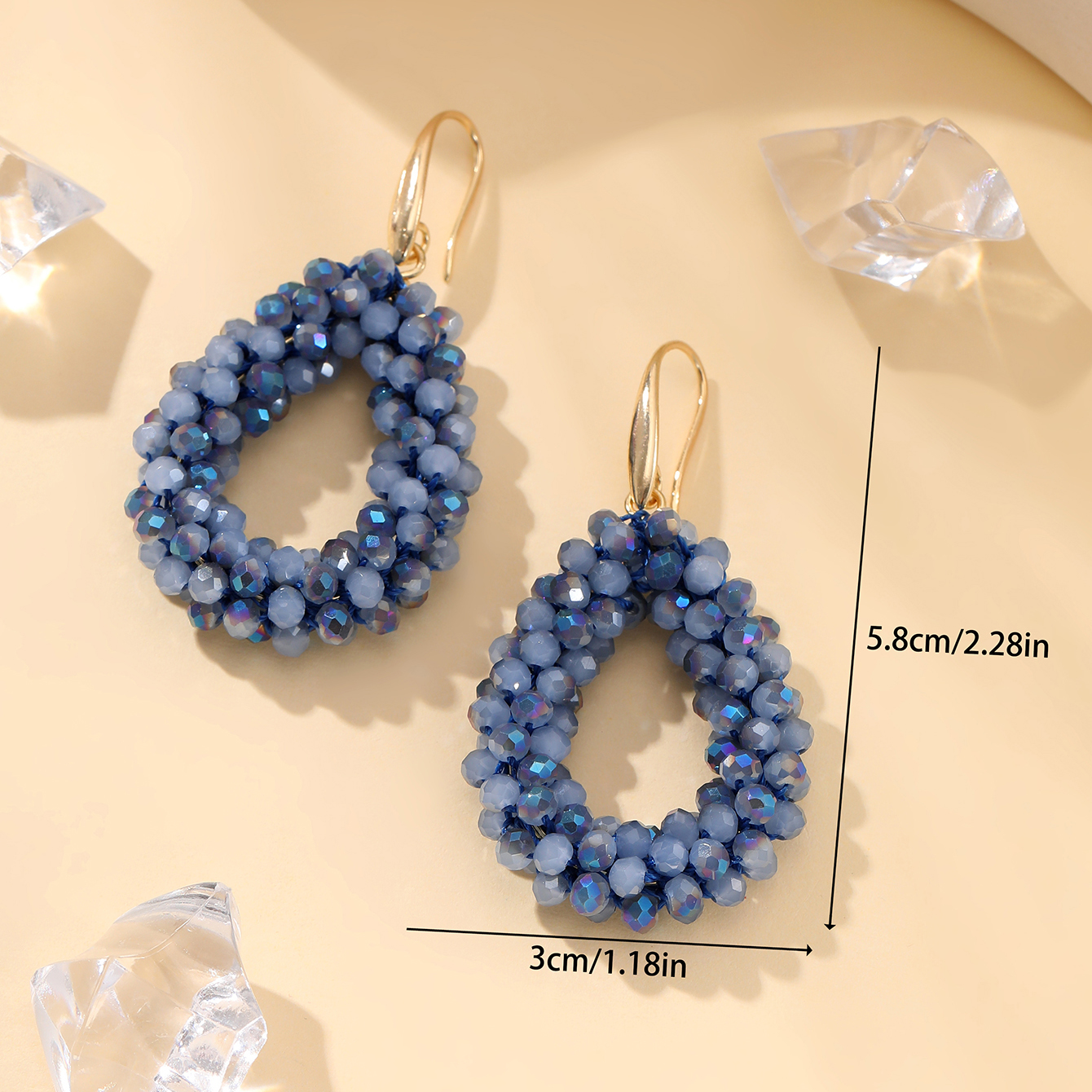Pendientes pequeños INKDEW, pendientes de gota de agua de colores de bandera nacional para mujer, pendientes de cristal hechos a mano, joyería de EA124