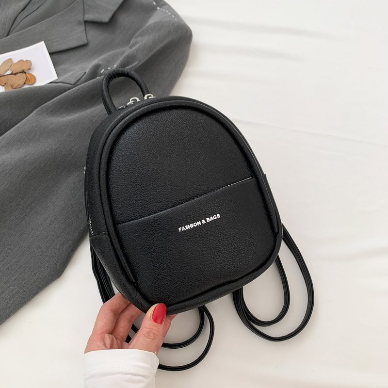 Mochila de lujo de de para mujer, Mini Mochila pequeña multifunción de tacto suave, bolso de hombro para mujer, bolso negro para chica: Negro