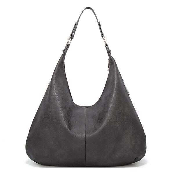 Grote Capaciteit Vrouwen Handtas Zachte Pu Lederen Schoudertas Verwijderbare Hand Strap Tote Mode Lederen Vrouwen Tassen: Grijs