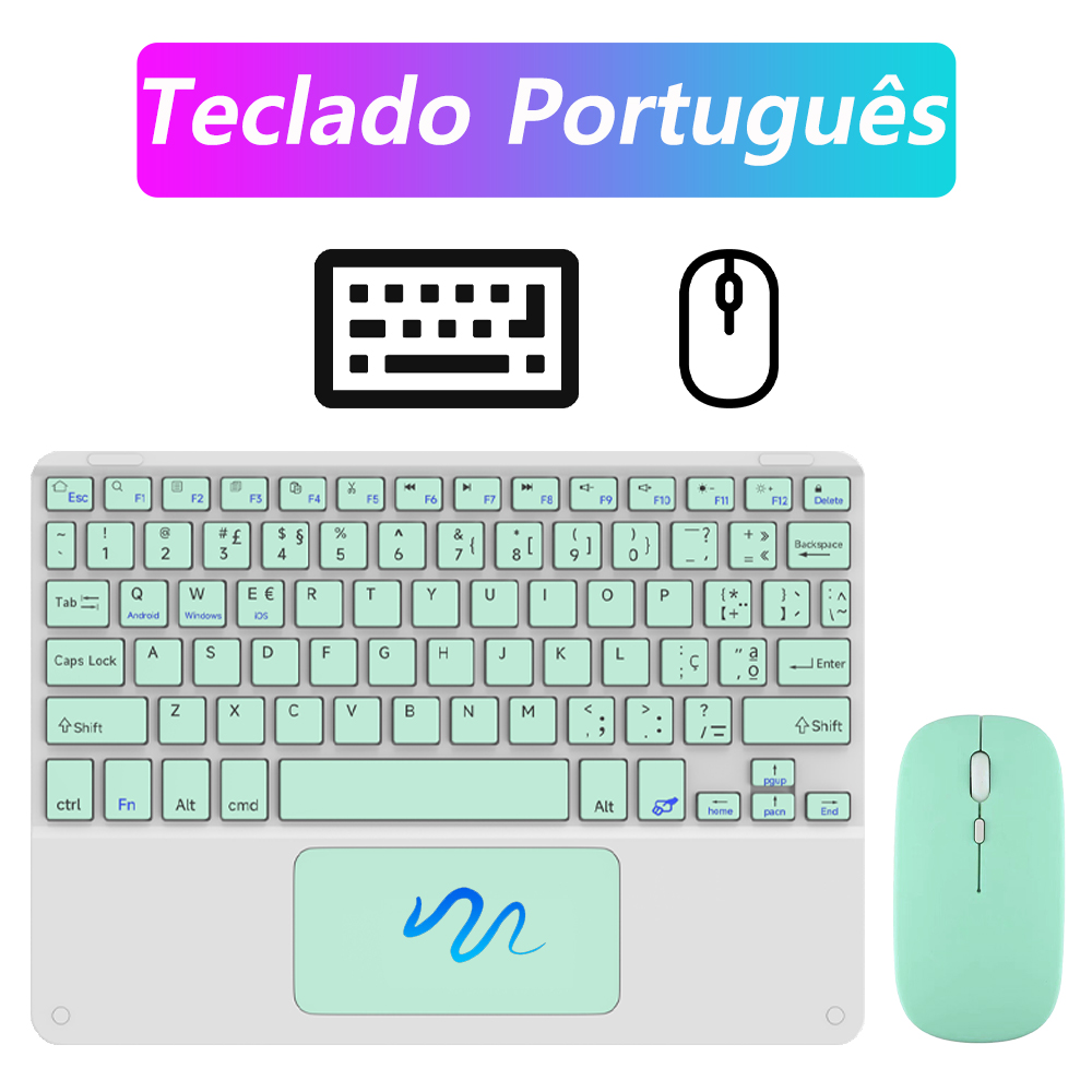 Casepoke touchpad drahtlose tastatur für Android ios huawei xiaomi Tablette ipad Profi Luft Mini koreanische russische spanische tastatur: Rosa
