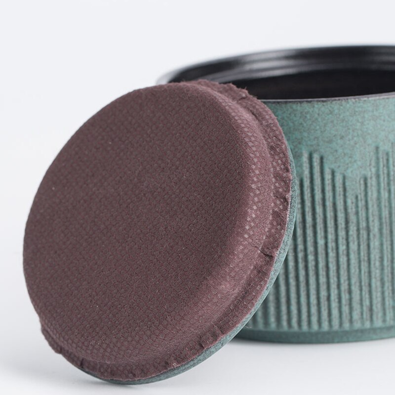 Ceramic Green Tea Caddy Household Storage Tank with Lid Kitchen Condiment Dispenser Sugar Bowl and Salt Bowl Desktop Ornaments