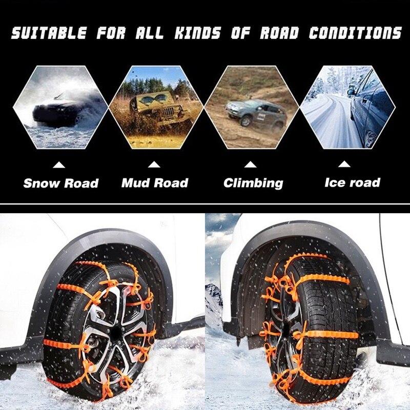 Chaînes à Neige Antidérapantes En Acier – Sécurité Hiver Pour Voiture Sur Glace, Neige Et Boue