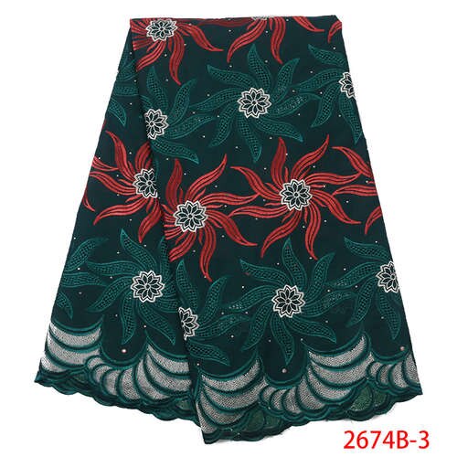 Tissu en dentelle de coton Voile suisse, tissu en dentelle africaine, Voile de suisse, tissu en dentelle africaine, , broderie nigériane avec pierres, pour femmes, collection: Picture 3