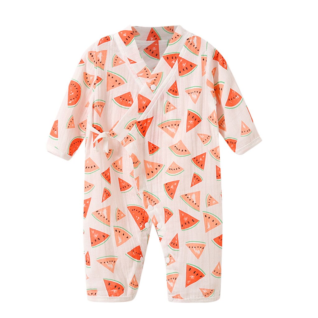 Pasgeboren Baby Romper Voor Nachtkleding Volledige Mouw Baby Meisjes Zomer Kleding Cartoon Bloemen Baby Kleding Pasgeboren Baby Nachtkleding: 02 / 12m