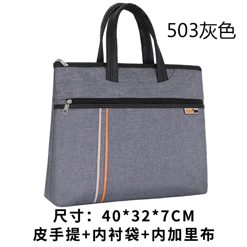 Brief case Men Casual Business Bag A4 Male Workbag Brief Bag Hand Belt Canvas Bag: 503 GRAY