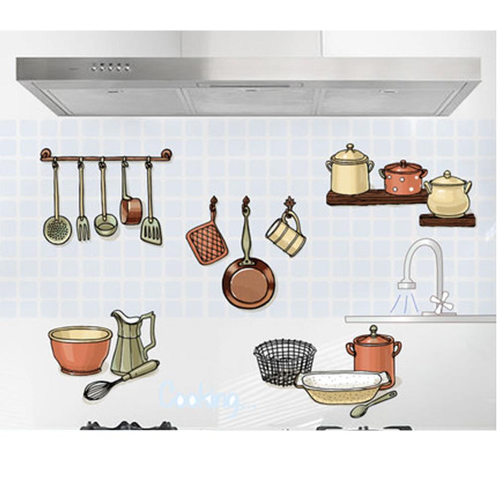 Kitchen Sticker Transparent Oil-proof Waterproof Self-adhesive Resistant Wall Sticker For Kitchen Stove Tile Cabinet: D