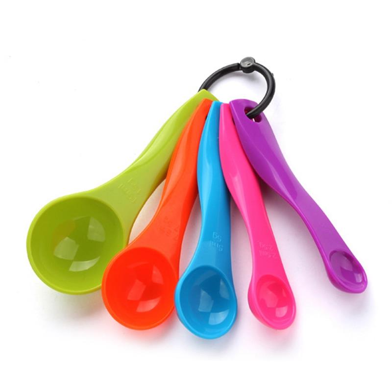 5PCS Colorful Small Measuring Spoon Stackable Plastic Accurate Measure Scoop Measure Teaspoon Mini Coffee Sugar Scoop
