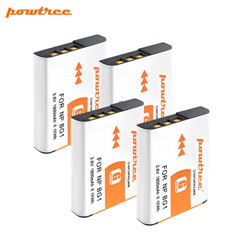 POWTREE 3.6V 1800mah NP-BG1 NP BG1 NPBG1 Batterij + LCD Charger Laad Camera Batterij voor Sony Cyber- shot DSC-H3 DSC-H7 DSC-H9