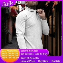 Merke gensere herre klassisk casual turn-down krage pull homme slim fit tynne gensere menn høst vinter polo strikkeplagg