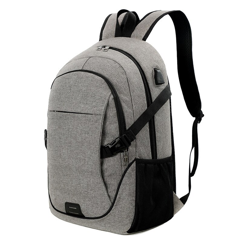 Mochila escolar informal para hombre, morral escolar con función de carga USB, para viaje de negocios