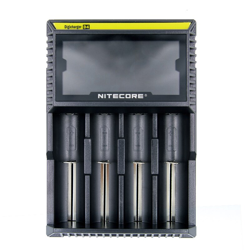 100% cargador de batería Original Nitecore D4 cargador inteligente LCD Li-ion 18650 14500 17670 18490 17500 AAA 12V cargador de batería