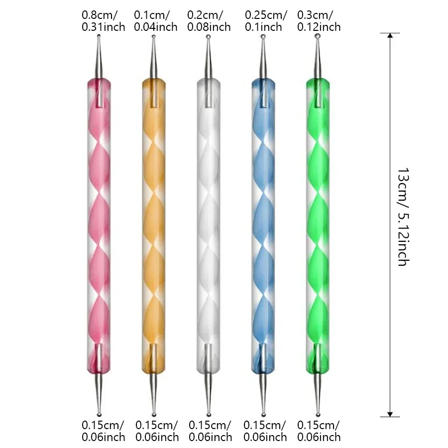 Pinceles para decoración de uñas, diseños de puntas de uñas, pintura, dibujo, tallado, punteado, delineador de abanico, bolígrafo de esmalte de Gel acrílico, herramientas de manicura