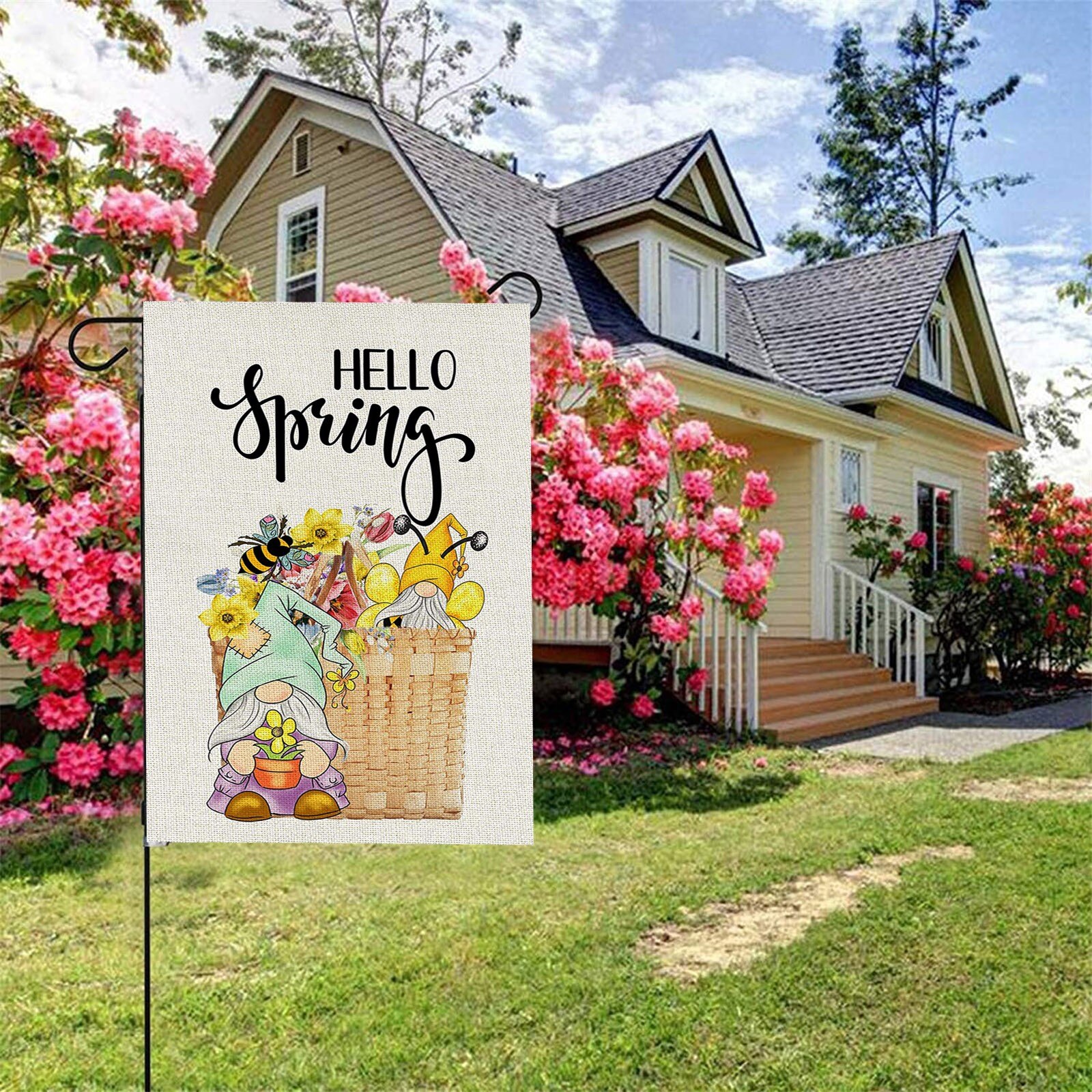 Decoración de banderas del Día de la madre, Nome, Bandera de San Valentín, porche, jardín, patio, decoración de césped, herramienta de decoración: E