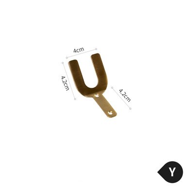 Gancho con letras para colgar en la pared, perchero dorado con alfabeto de latón, accesorios para el hogar: Verde