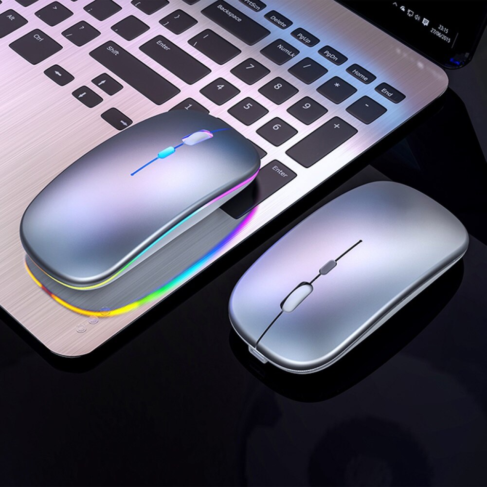 2.4G Wireless Bluetooth LED Mice USB Ergonomic Gaming Mouse for Laptop Computer Wireless Mouse Rechargeable Ergonomic Silent