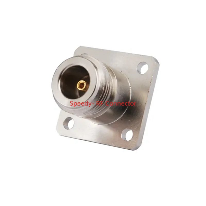 N Type Female Connector L16 N Female Jack Straight Water Proof 4 Hole Flange Panel Mount Solder Connector RF Fast Brass