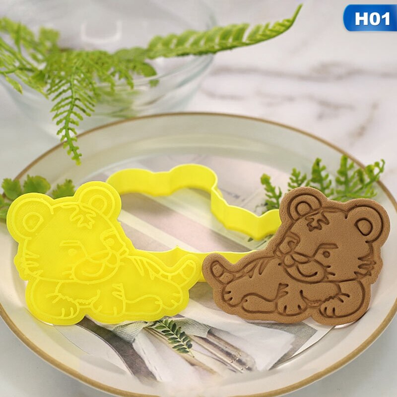 1 stuk diy bakvorm ster hart leeuw vorm 3d koekjesvormpjes cakevormen dieren cartoon suikercraft decoratie keukengereedschap: H01