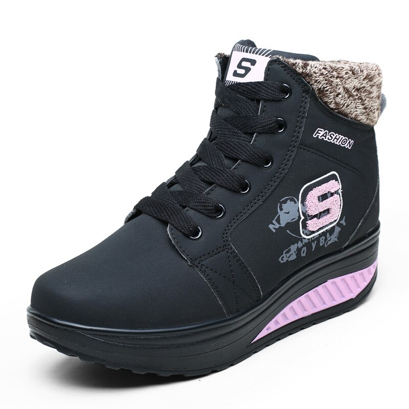 Vrouwen Winter Sneakers Comfortabele Zachte Wandelschoenen Plus Fluwelen Outdoor Warme Schudden Schoenen Dikke Slijtvaste