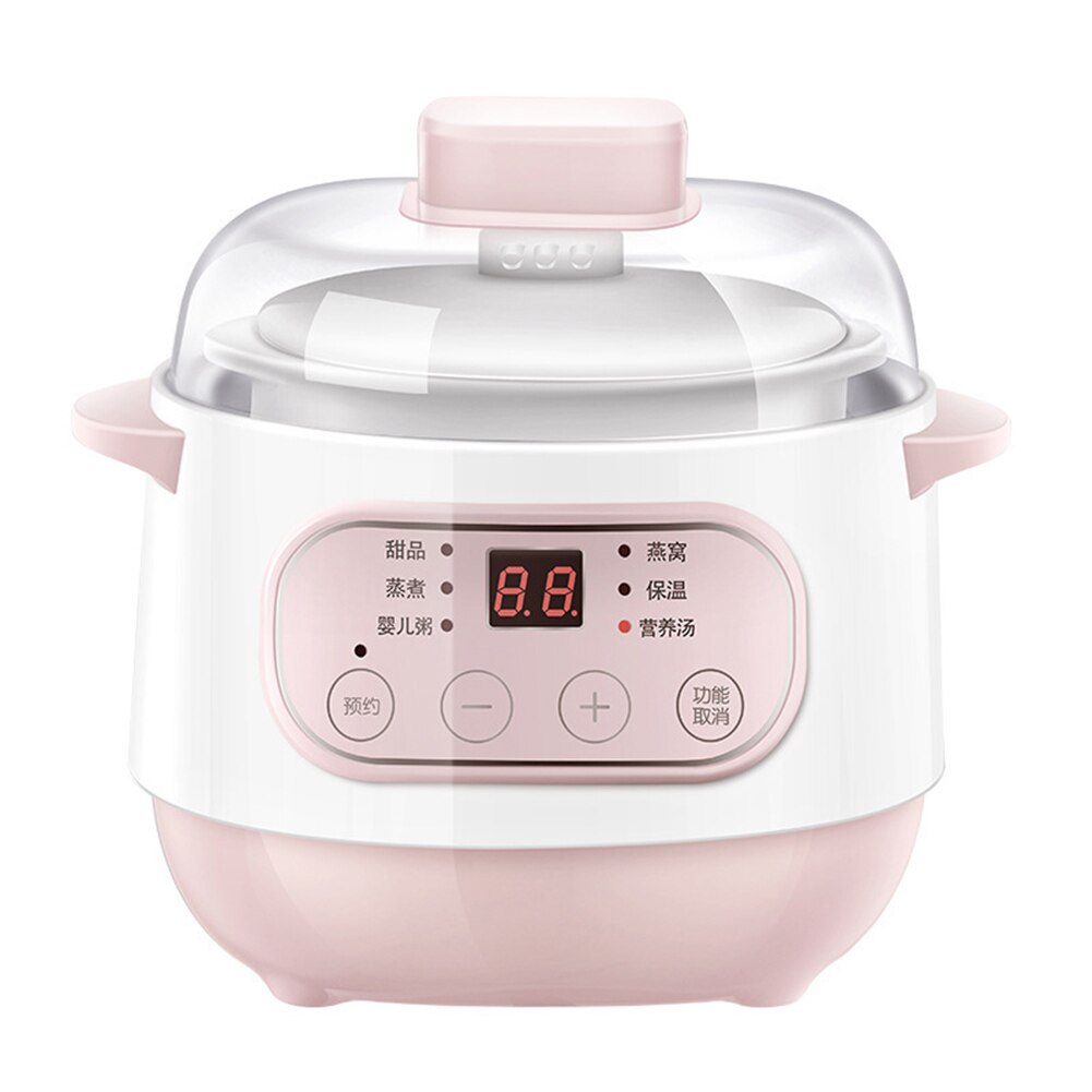 Vit porslinsbo långsam spis elektriska spisar soppa hem baby non-stick keramik stuvsoppa långsam grötgryta: Rosa