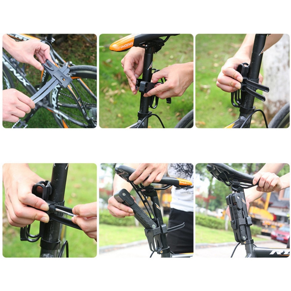 Universele Vouwfiets Lock Steel Fietsslot Beveiligingskabelslot Anti-Diefstal Combinatie Rijden Tool Voor Mountainbike
