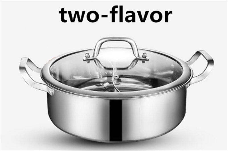 Special pot for induction cooker pots for cooking soup dumpling noodles pot Thickened 304 stainless steel two flavors hotpot