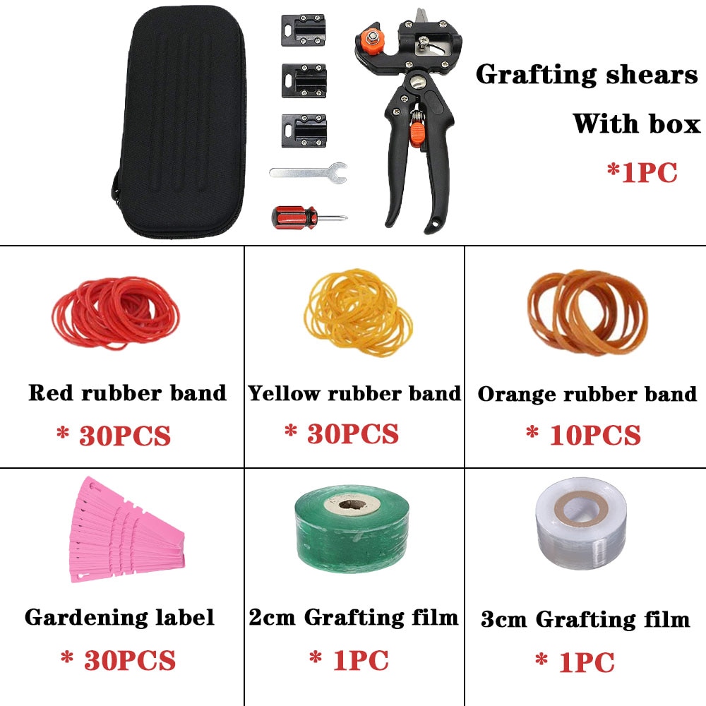 Garden Tools Grafting Pruner Garden Secateurs Sharp Chopper Vaccination Cutting Tree Plant Shears and Graft Film Tape Kits