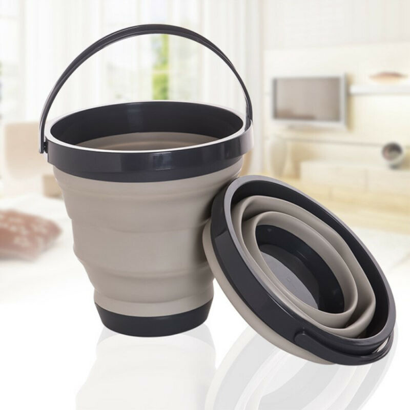 Silikone, der kan foldes sammen, spand køkkenlejr have vandbærer 10-15l