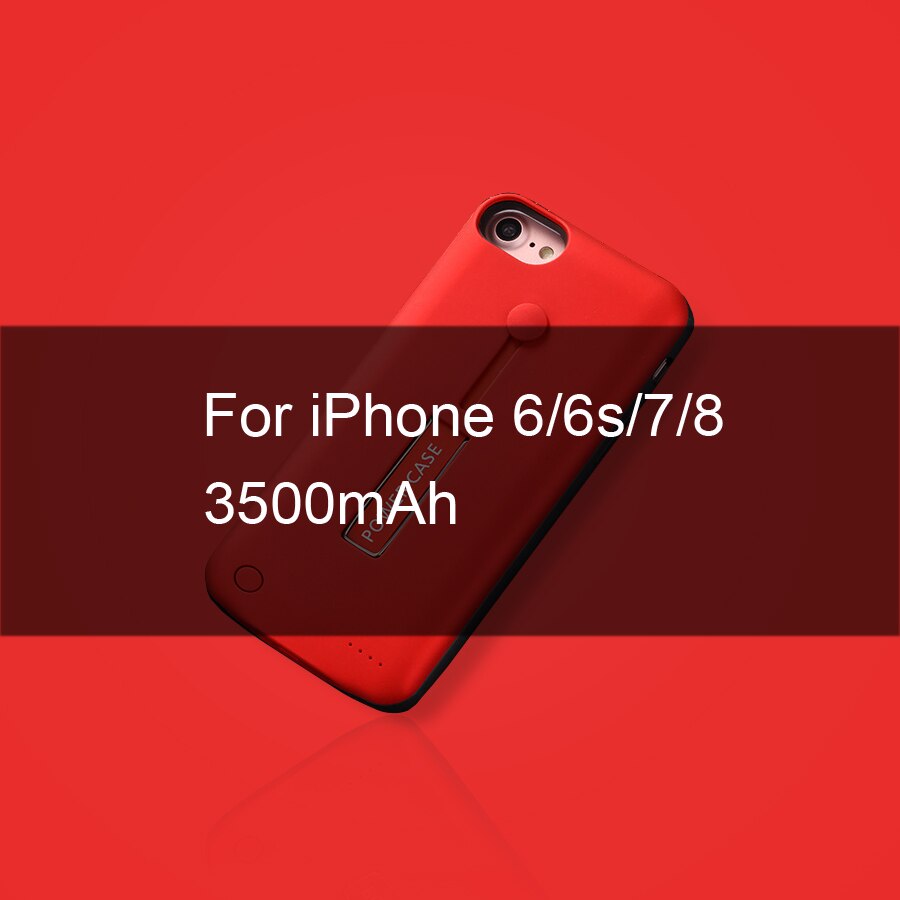 10000mAh Ladegerät Fall Für iphone 6 6 s 7 8 Plus Power Bank Lade Fall Für iphone X XS Max XR 6 s Batterie Fall: Red For i6 6s 7 8