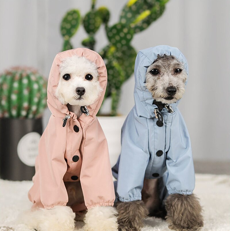 Cão de estimação gato roupas de capa de chuva pequeno cachorro macacão impermeável respirável reflexivo roupas jaqueta filhote cachorro chuva cão casaco