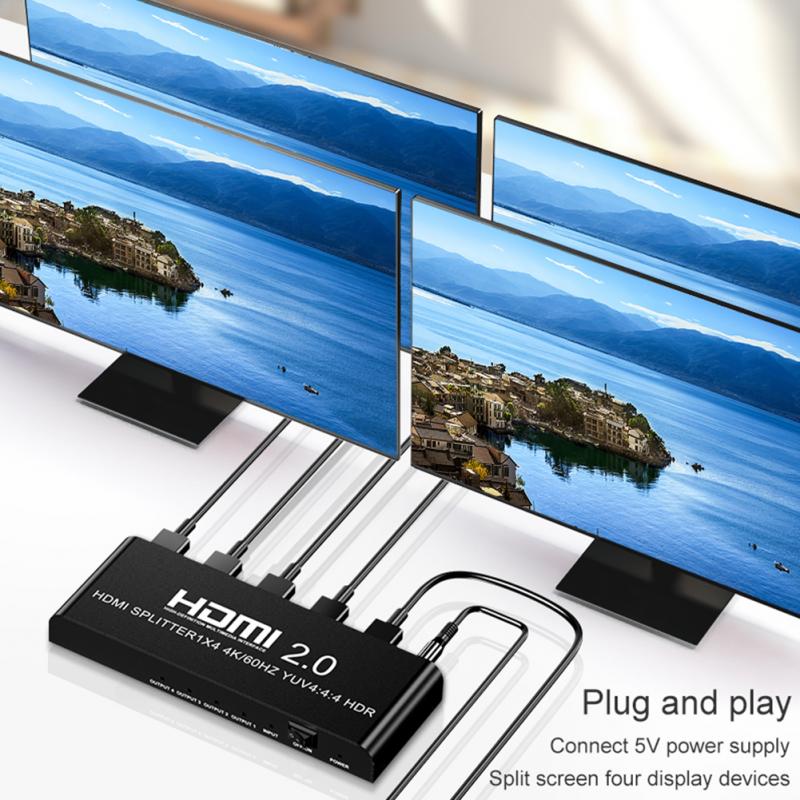 1080P 4x1 Infrared HDMI Splitter HDMI Screen Splitter Converter Quad Multi-viewer Remote Control Easy Install