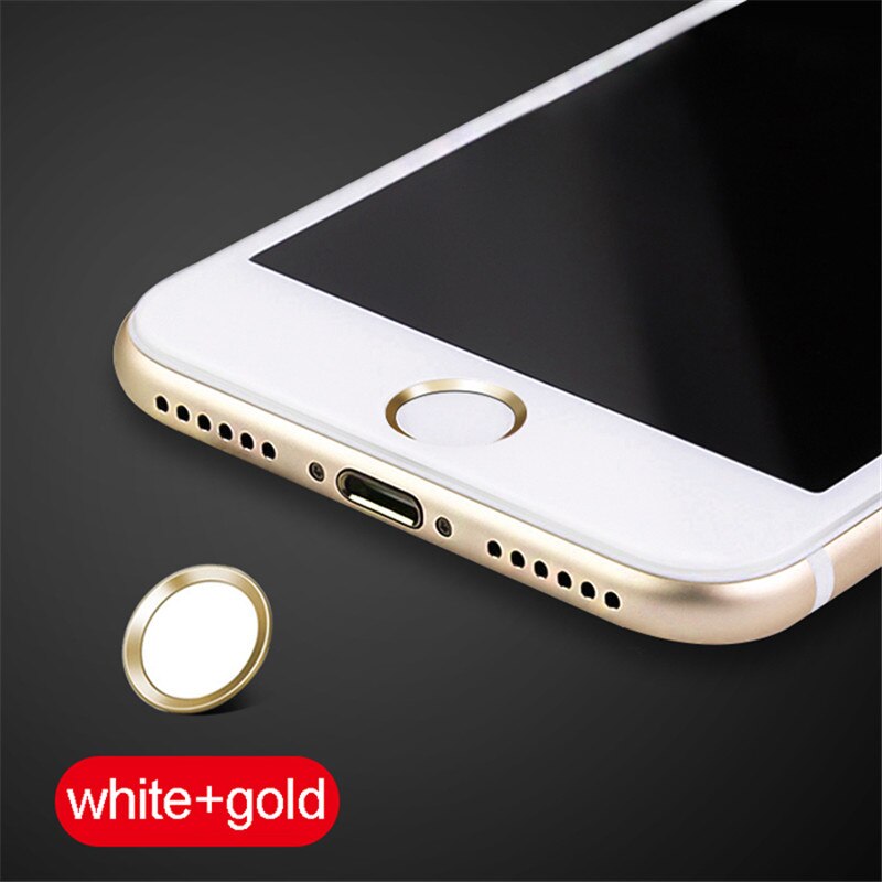 Kawaii Cartoon Phone Touch ID For iPhone Home Button Sticker Support Fingerprint Mobile Phone Stickers For iPad Air 2 Mini 4: White Gold