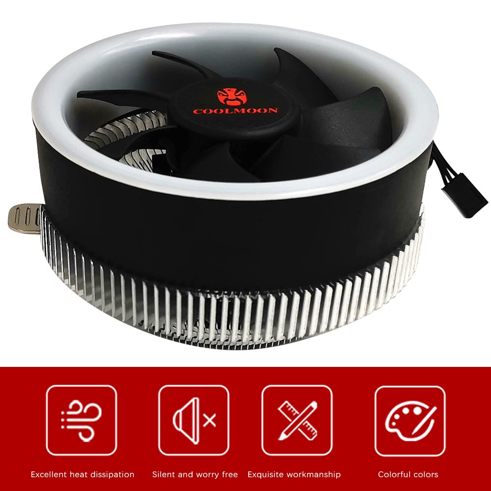 COOLMOON Q2 RGB LED Computer PC CPU-Chassis Kühlung Kühler Silent Lüfter 3 Pin CPU Fan Kühlkörper Kühler Universal für Inter AMD