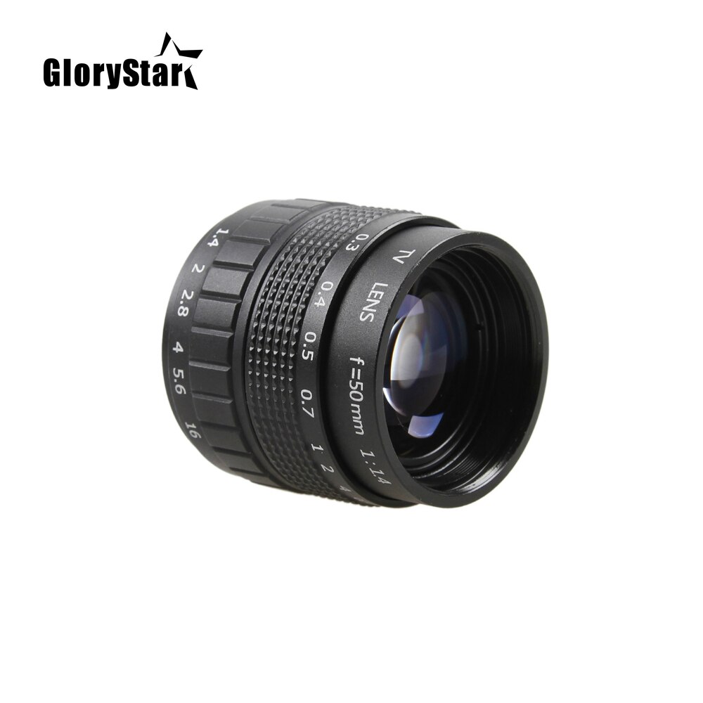 GloryStar 50 millimetri F1.4 CCTV TV film lente + C montare + macro squillare per Fotocamera Samsung NX NX1000 NX210 NX20 NX200 NX11 NX100 / NX5 / NX10