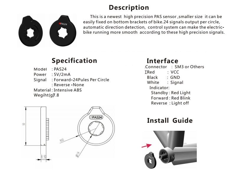 Elektrische auto scooter pedaal extra sensor 5 magneet 24 type magneet PAS systeem DIY fiets modificatie accessoires patinet reca