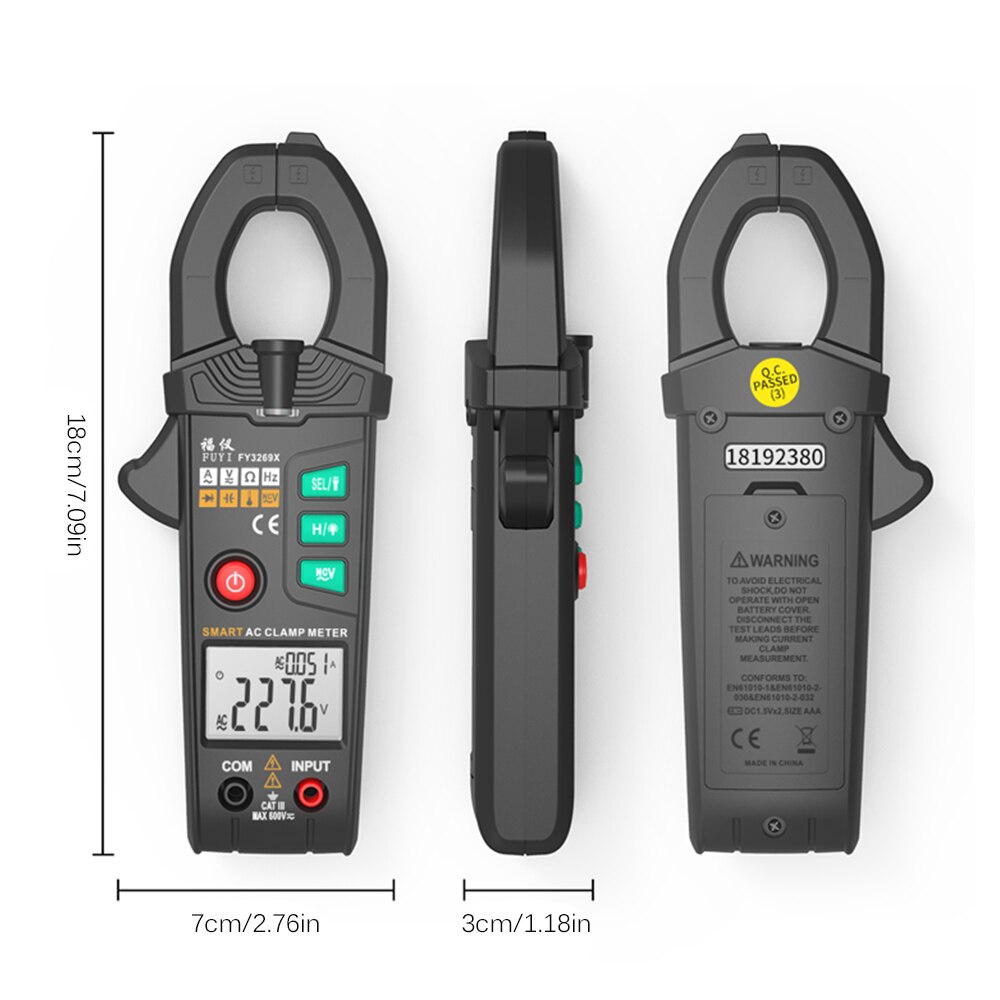 Clamp Meter Multimeter 10000 Counts Digital AC Current Clamp Meter Automatic Range Dual Parameter Display Voltage Meter