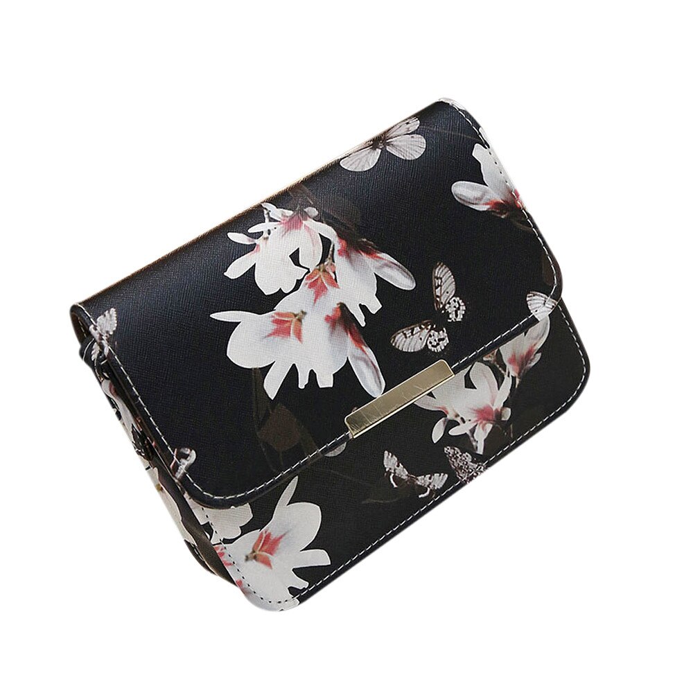 Women Floral Leather Shoulder Bag Satchel Handbag Retro Messenger Bag Famous Clutch Shoulder Bags Bag Black White #R10: A