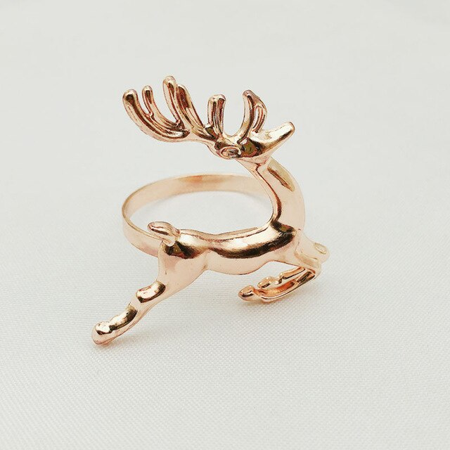 Metal Christmas Tree Napkin Rings Bow Flower Wreath Mouth Ring Wedding Banquet Hotel Table Supplies Circle Decoration: 4