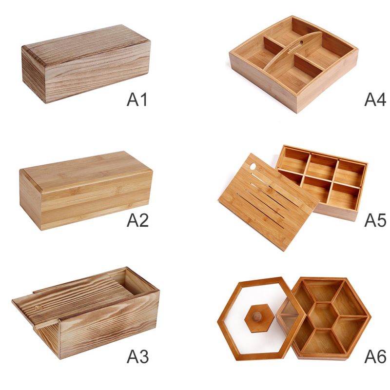 Wooden Candy Box With Lid Snacks Holder Storage Dispenser Nut Dried Fruit Server Display Plate Tray For Home Party Wedding Decor