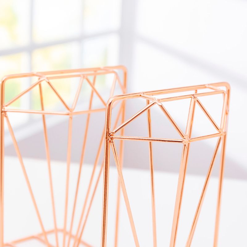 Diamond Shaped Metal Bookends Desk Organizer Book Support Stand Storage
